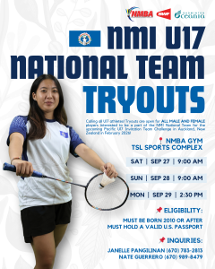 NMBA Opens Tryouts for NMI U17 National Badminton Team
