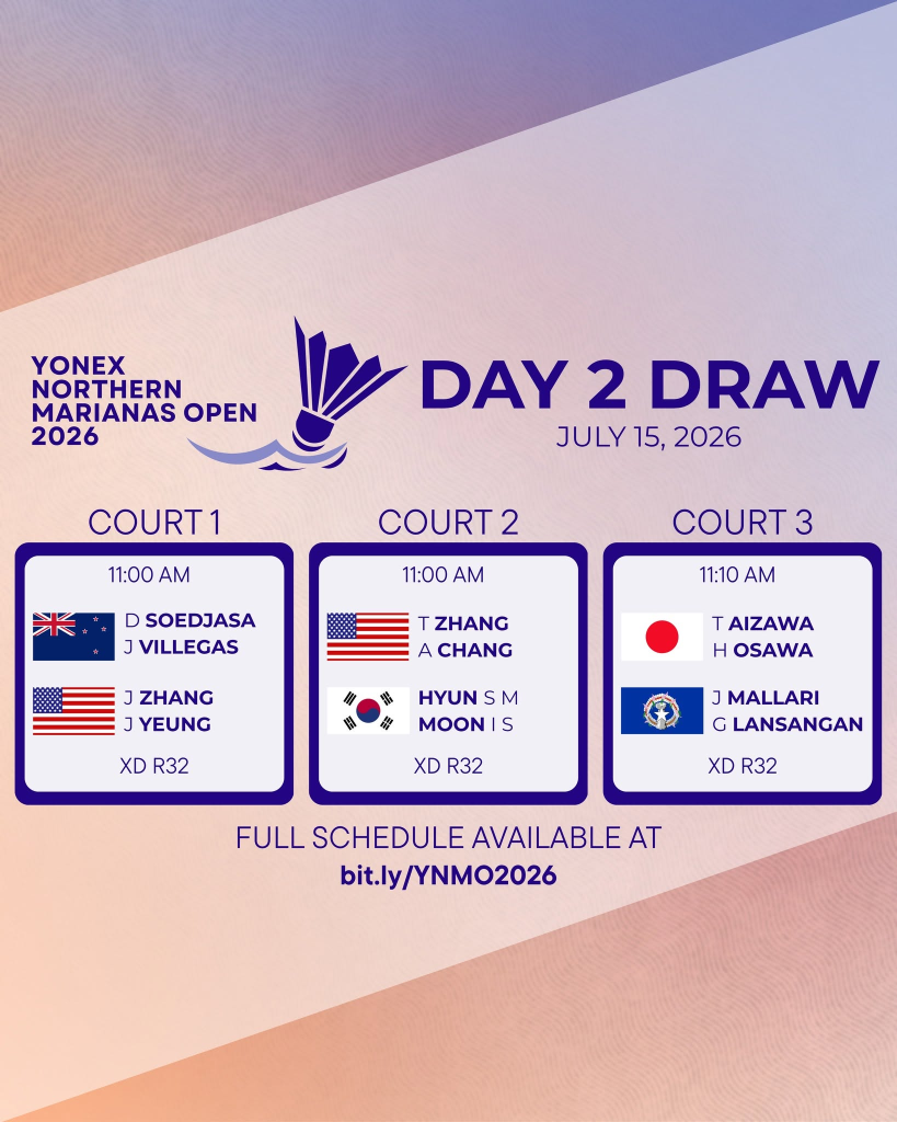 YONEX Northern Marianas Open 2026 | Day 2 Draw